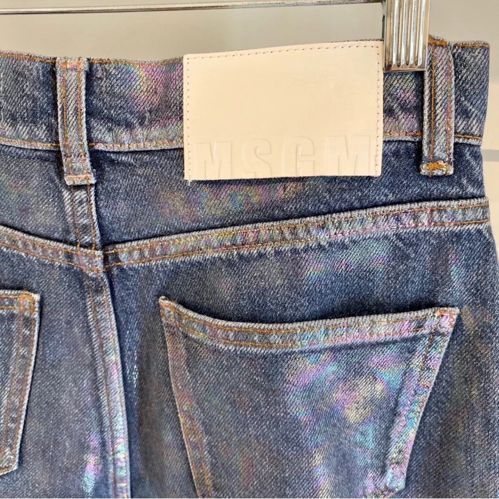 MSGM Blue Straight Leg High-Waisted Jeans - Picture 4 of 9